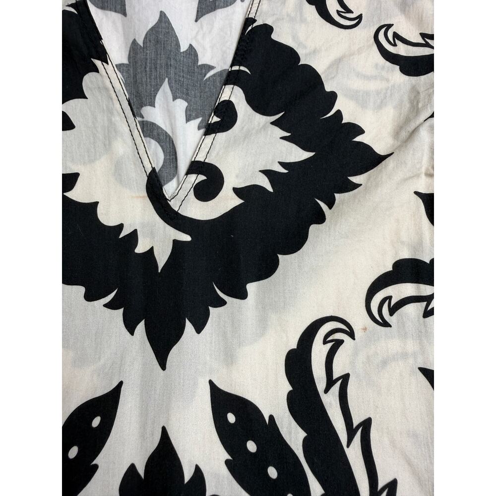 Zara Black Ecru Printed Belted Maxi Dress Ruffle Hem Size XS - Picture 9 of 16